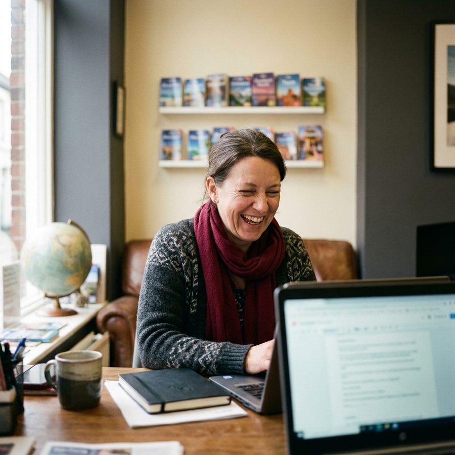 A travel advisor at work in their agency.